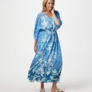 NWT Tolani Collection Anthropologie Thalia Dress Denim Floral